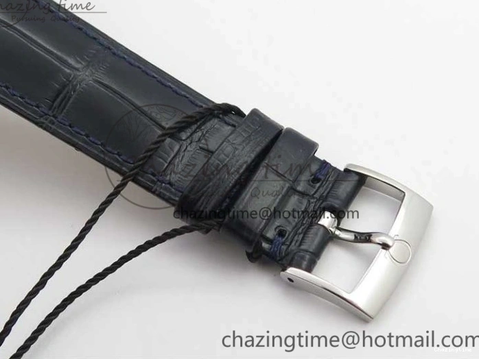 0327 Timeless De Ville Prestige Real PR SS ZF 1:1 Best Edition Gray Dial Blue Markers on Blue Leather Strap MIYOTA 7936